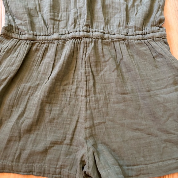 NEW Old Navy Waist Defined Green Cotton Romper - Picture 10 of 13